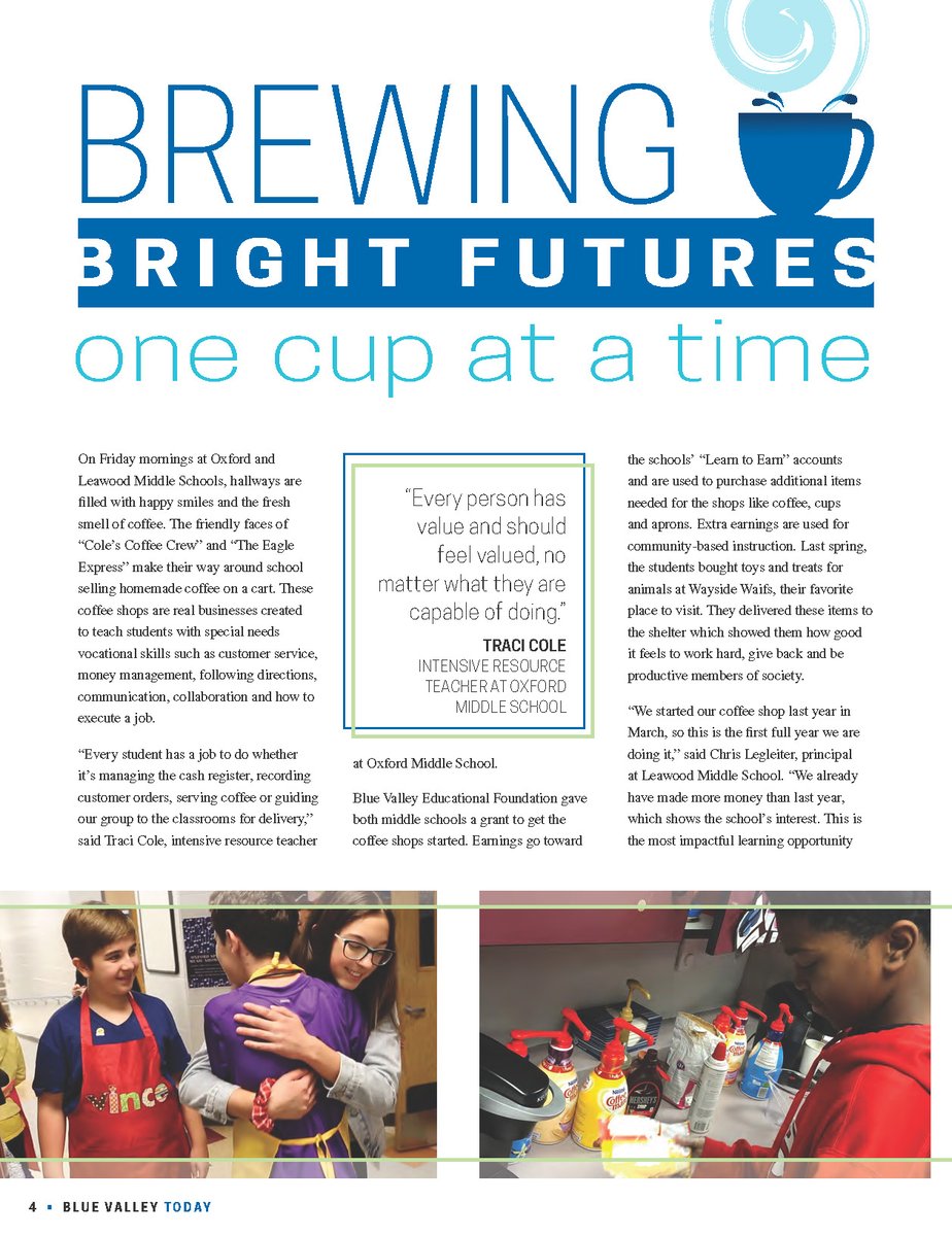 bvschools's tweet photo. Our cup is full after reading this story! Love the real world connections students are experiencing thru @BVEdFoundation funded programs like @OMSKnights Cole's Coffee Crew &amp; @LeawoodMiddle's Eagle Express. Grab a cup of ☕️ &amp; dive into this inspiring story https://t.co/b8rdCCiKWR https://t.co/010raVhq0x