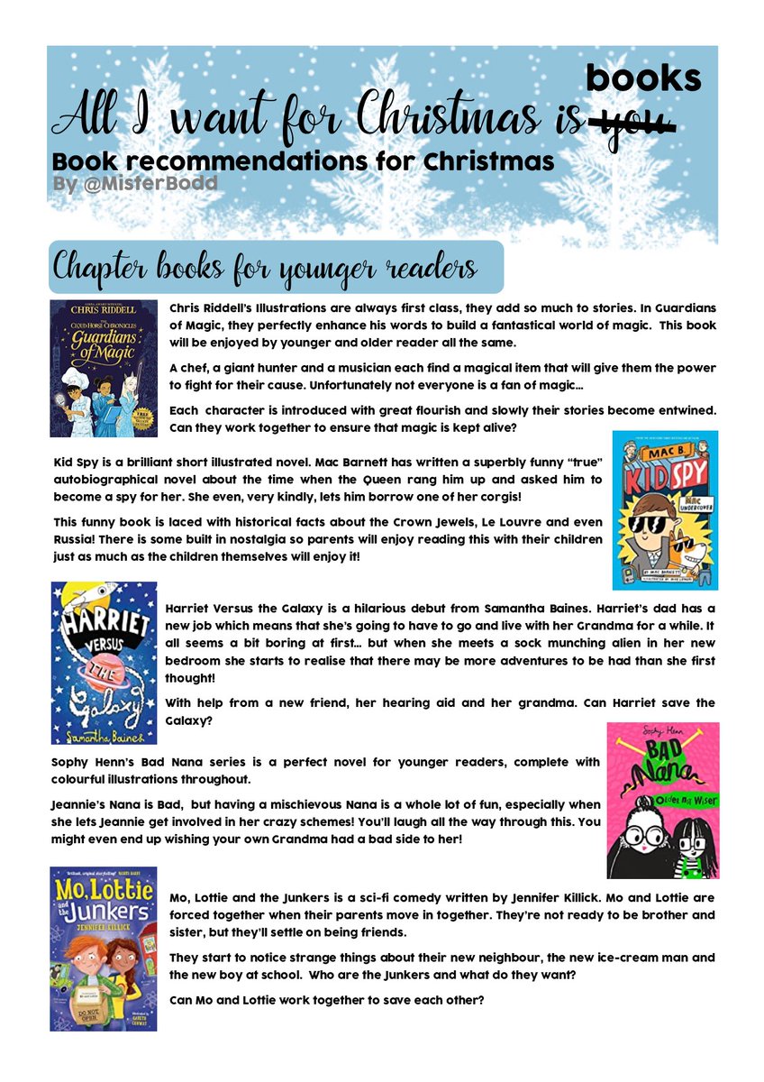 Misterbodd's tweet photo. My Christmas book recommendation newsletter https://t.co/S6rU4ehRbN