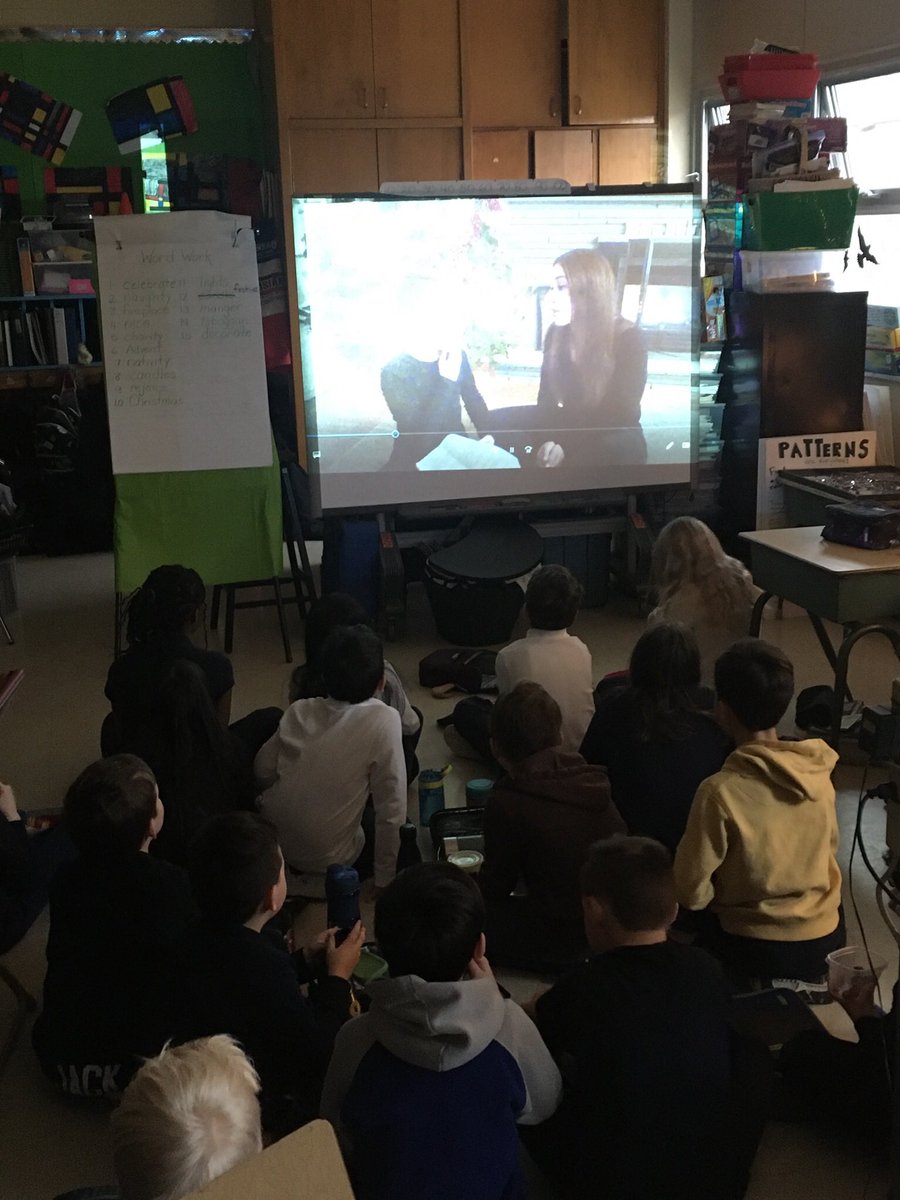 StAgathaBell's tweet photo. Viewing each otherโs interviews about Christmasโ far away and some, long ago. #AskingRichQuestions #FutureNewscasters #LearningToInterview https://t.co/y720geUccd