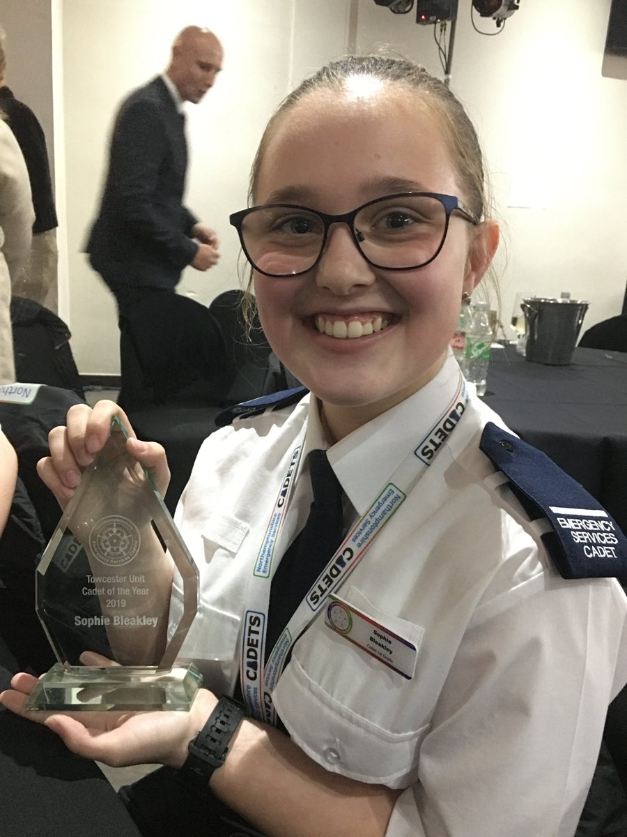 BleakleySophie's tweet photo. I would like to say a massive thank you to my @ESCadets from Towcester unit for nominating me to be the cadet of the year for our unit I am truly honoured to have won this amazing award. Thank you to my wonderful leaders and thank you to @NorthantsChief for presenting my award. https://t.co/fiS5ntqTL8
