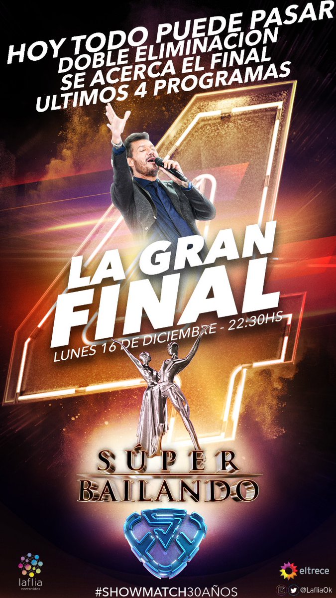 Esta noche a las 22:30 hs en VIVO, martes definitorio en el #SuperBailando2019!!! Dos parejas abandonaran el certamen y se definen los 4 SEMIFINALISTAS!!! Últimos 4 programas!!! Se viene la Super Final!!!Vamooos ❤️📺