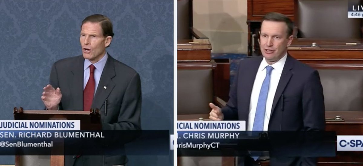 Senators Blumenthal and Murphy speak on the Senate floor against the confirmation of 9th Circuit nominee Lawrence VanDyke.