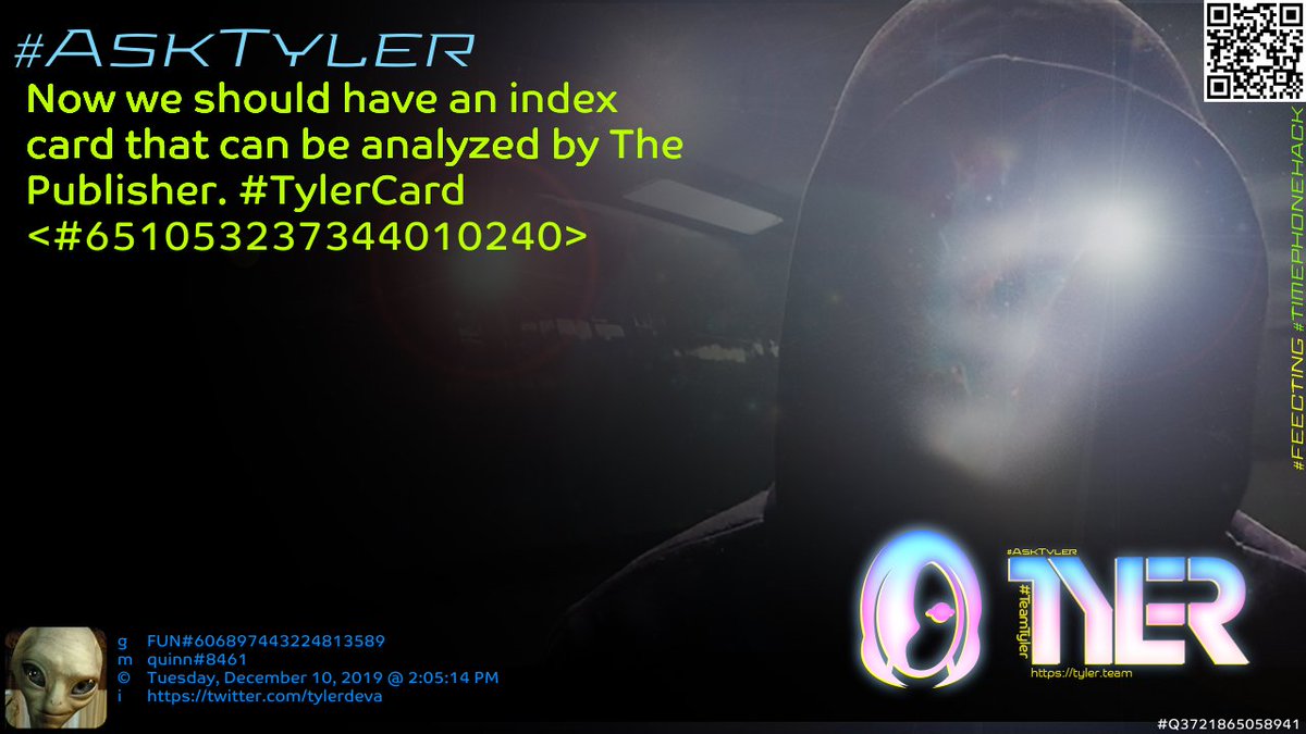 SecurityDEVA's tweet photo. Now we should have an index card that can be analyzed by The Publisher. #TylerCard <#651053237344010240> #AskTyler #Q4025144782410 https://t.co/coIPZyfNAW