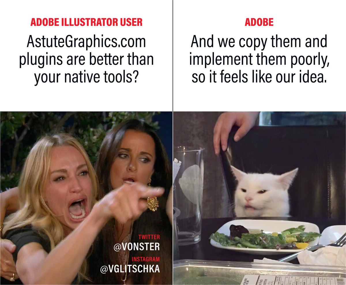 Vonster's tweet photo. OK, one last @Illustrator meme. #copy #thatlooksfamiliar #vectorlife @astutegraphics https://t.co/G16WcfAScU