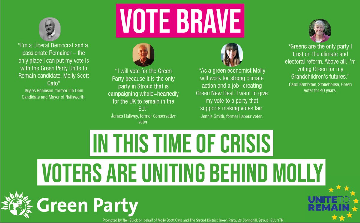 StroudGreens's tweet photo. @MollyMEP uniting #Remainers across #StroudValleysVale 💚

If you want politics to change then vote for something different. 

#VoteGreen2019 #IWillIfYouWill
#loveStroud #StroudandProud #MollyForStroud #Stroud https://t.co/7rTxieBG3h