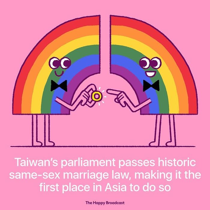elmers87's tweet photo. Well this is bloody great, 50 illustrated good news stories from 2019 from The Happy Broadcast! Top share @LHoughStewart :D

https://t.co/a6hlFlB1G2 via @boredpanda 

#GoodNewDays #NewStory https://t.co/NrPT2NojKj