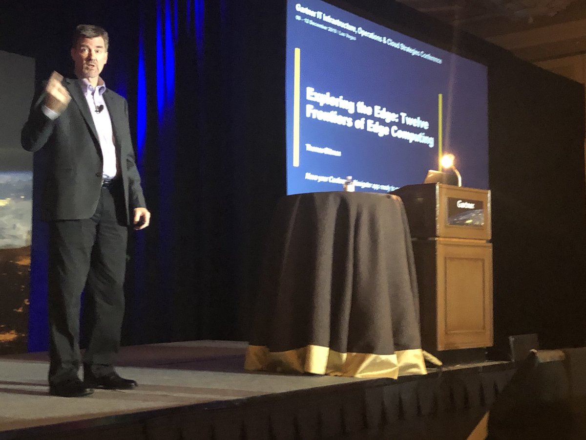 Opsleuth's tweet photo. At ⁦@Gartner_inc⁩ #IOCS listening to Mr Tom Bittman present on Edge computing “It’s early and more than vendor hype” https://t.co/6I8EcupSsm