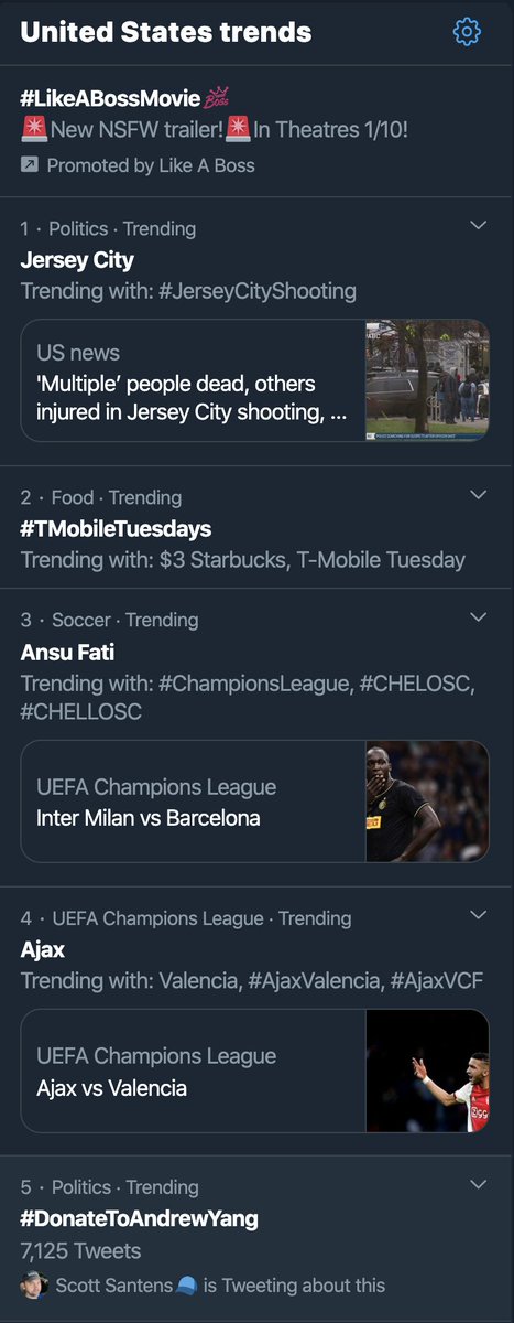 Digital49r's tweet image. Whoa #DonateToAndrewYang is trending #5 in the US! Lets move this to #1 #YangGang!! Oh and be sure to donate! We need to hit this $2mil goal again! Lets go! We can do this!