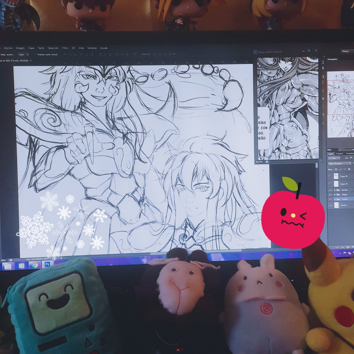 UrithArte's tweet photo. Yay! Como prometí aquí ya tengo terminado el boceto de Dégel y Kardia 🍎❄ Me tomaré un cafecito y luego a pintar 🎨
Yay! As promised here is a sketch of Dégel and Kardia 🍎❄ I'll have coffee and then start painting it! 🎨
#workinprogress #SaintSeiya #sstlc https://t.co/0ZwkoRro7G