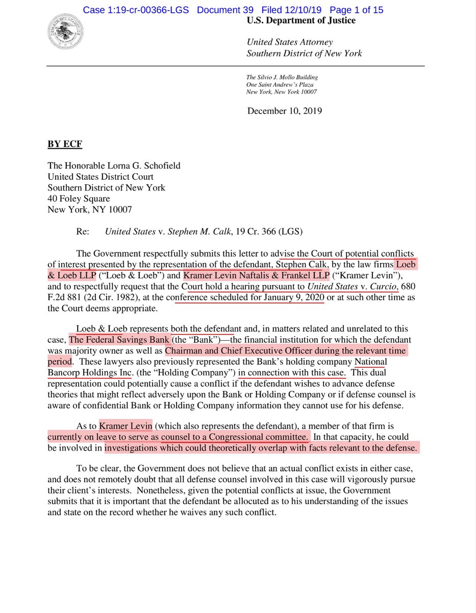 I want to be super clear here - today’s Letter/Motion by the Govt should NOT be used as a cudgel to attack the Govt, Defendant Calk or the House of Representatives. To do so would be intellectually dishonest. So don’t do it - the Govt is RIGHT to file this https://drive.google.com/file/d/1PIKT0ScmKbuWhJkldmSFgHmnKRgFJSsZ/view?usp=drivesdk