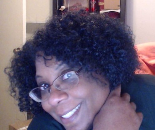 mjsol's tweet image. Second day hair, y&apos;all! Something I rarely accomplish! #devacurl superstretch #devacurl ultra defining gel #shescentit coco cream leave in. (I&apos;m leaned over to avoid the glare of the computer in my glasses lenses!)