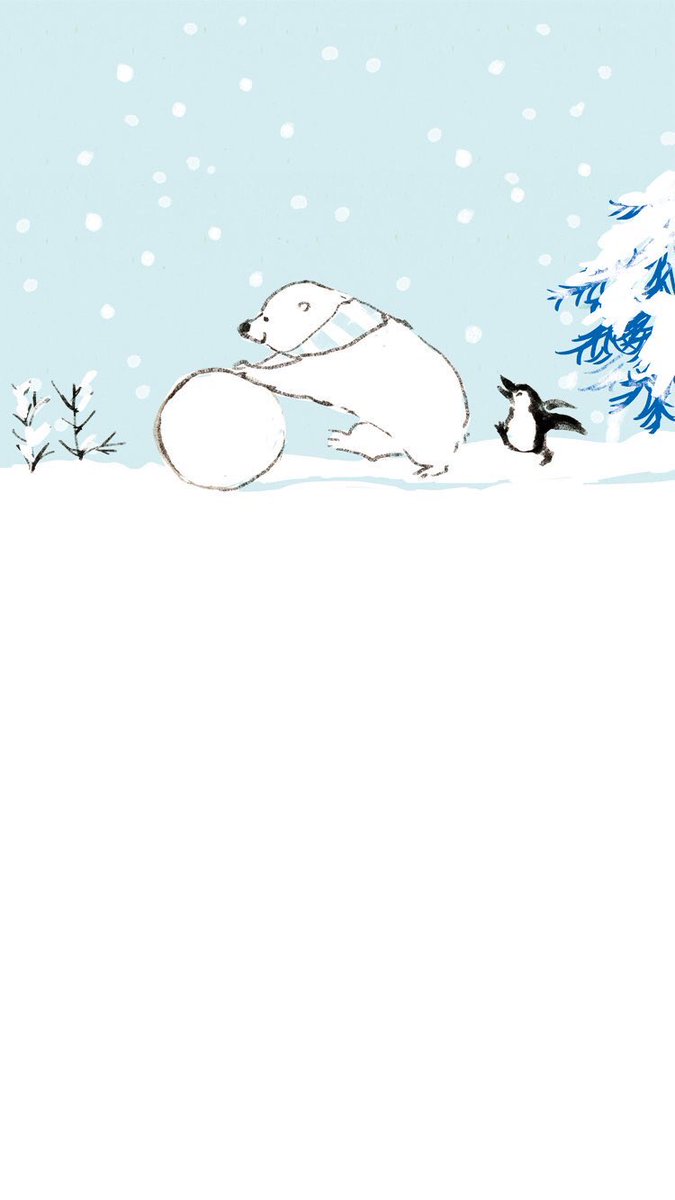 「寒い季節の壁紙どうぞ⛄️ 」|ももろ　4／20発売絵本「パンダのパクパクきせつのごはん」のイラスト