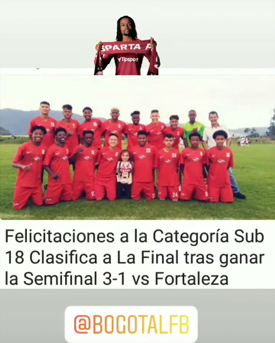 SPARTAFC1's tweet photo. Felicitaciones a la categoría 2001 por su clasificación a la final. https://t.co/E5Zz7RduUO