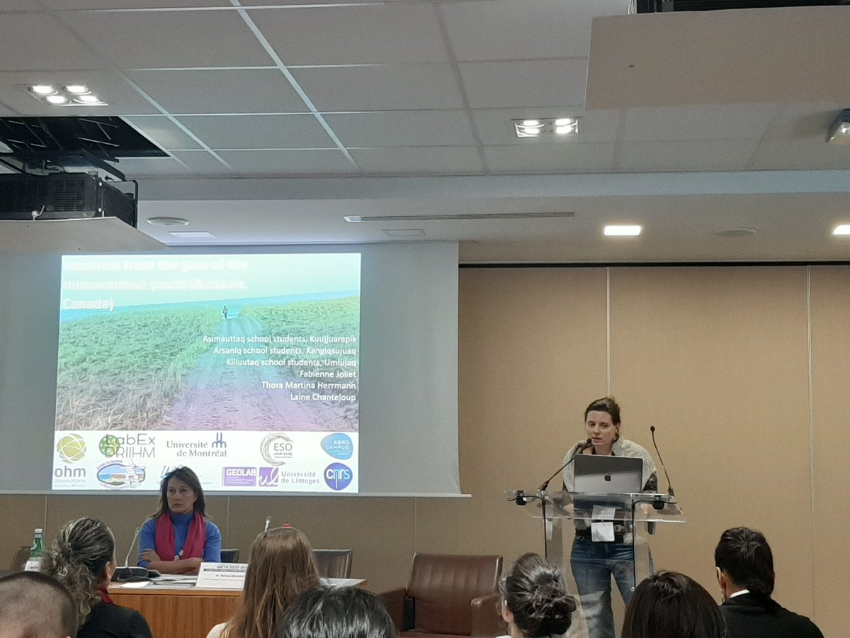 clairebigand's tweet photo. Une autre journée intéressante à #arcticweek2019 se concluant avec le projet NUNA de Fabienne Joliet, Laine Chanteloup et @UMontreal Thora Herrmann sur l'organisation d’ateliers vidéo auprès de la jeunesse nunavimmiut afin de capter leur relation au territoire @cen_nord https://t.co/CatcH37LuE