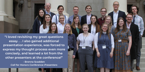 BYUHonorsProg's tweet photo. The upcoming annual Honors Conference, March 6-7, 2020, is a great opportunity for Honors students to present their work to BYU’s academic community.  To learn more, go to https://t.co/7RpUCOcce4 https://t.co/aNWwOh7R1w