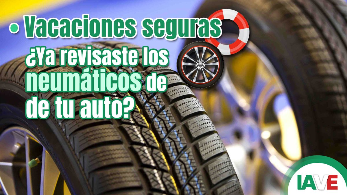 Si vas a salir de vacaciones, asegúrate que tu auto esté en óptimas condiciones. 
La tarea de hoy es revisar los neumáticos. 
#ViajaSeguro #ViajaConIAVE