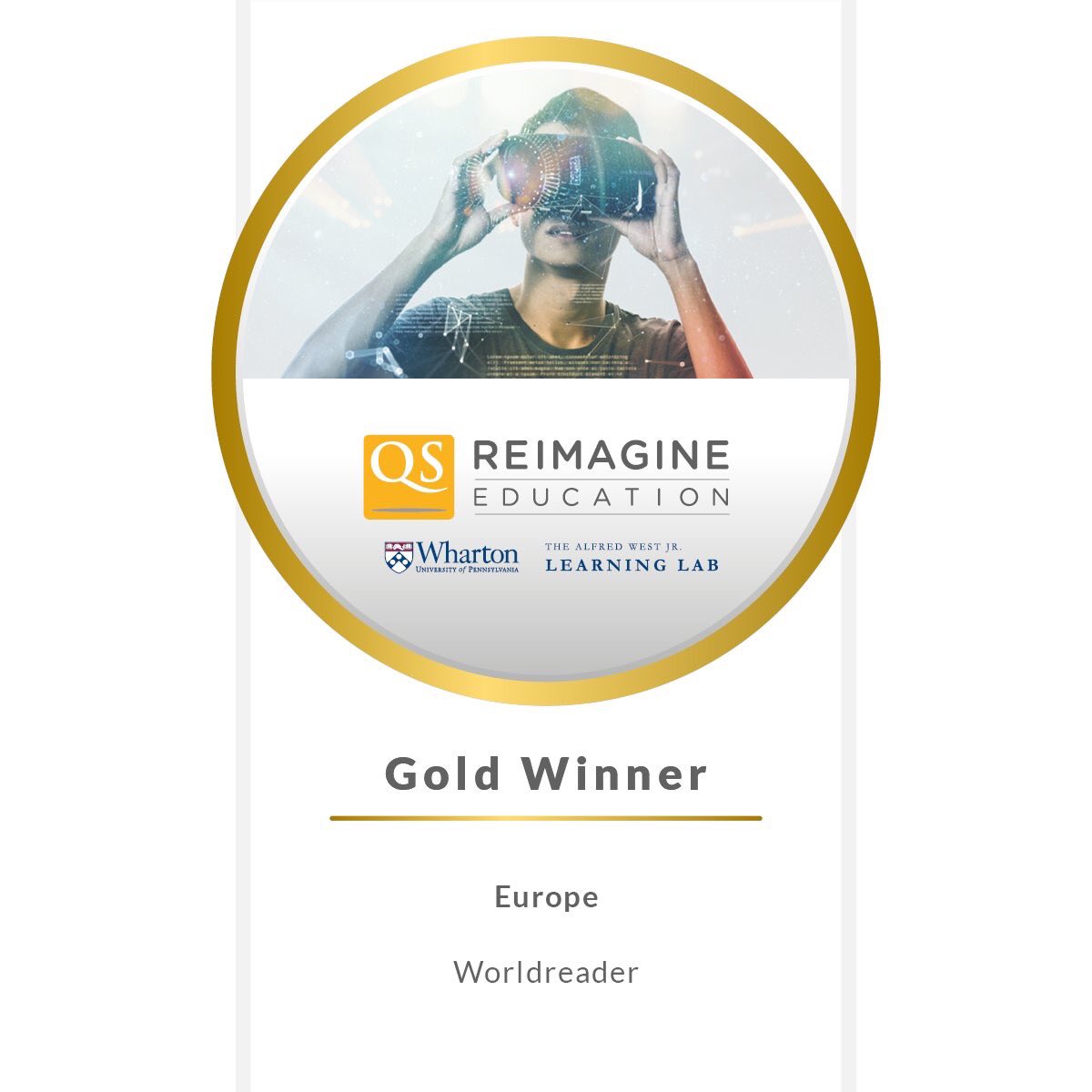 An honour to represent ⁦@worldreaders⁩ tonight at the ⁦@ReimagineHEdu⁩ awards amongst such inspiring company. Congratulations to all of the award winners for their life changing solutions. #Reimagine19