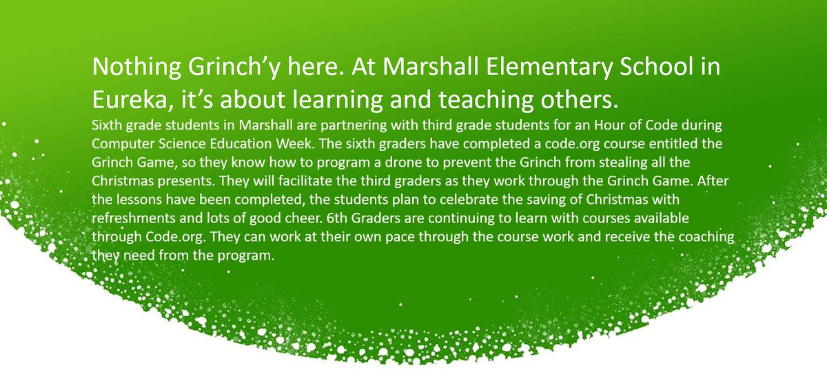 FlagshipKansas's tweet photo. Guess what Pam Collinge is doing this week at @USD389? #CSforGood #HourofCode #learning #NoGrinch #rockstarinstructor https://t.co/Xc2JFSlDEq