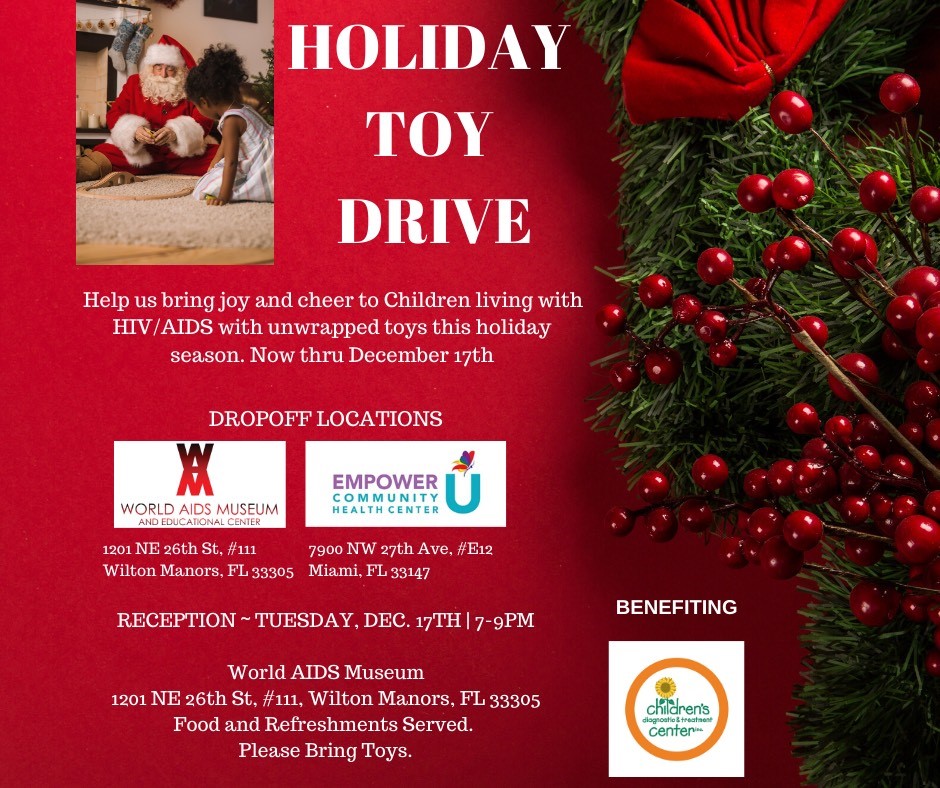 MpowermentMiami's tweet photo. Please come out and support this cause. Empower U Community Health Center and also World AIDS Museum have joined together with CDTC to partner up with providing kids with unwrapped presents for the holidays. 

Drop off location are located on the flyer below. https://t.co/1pyzUpfCfL