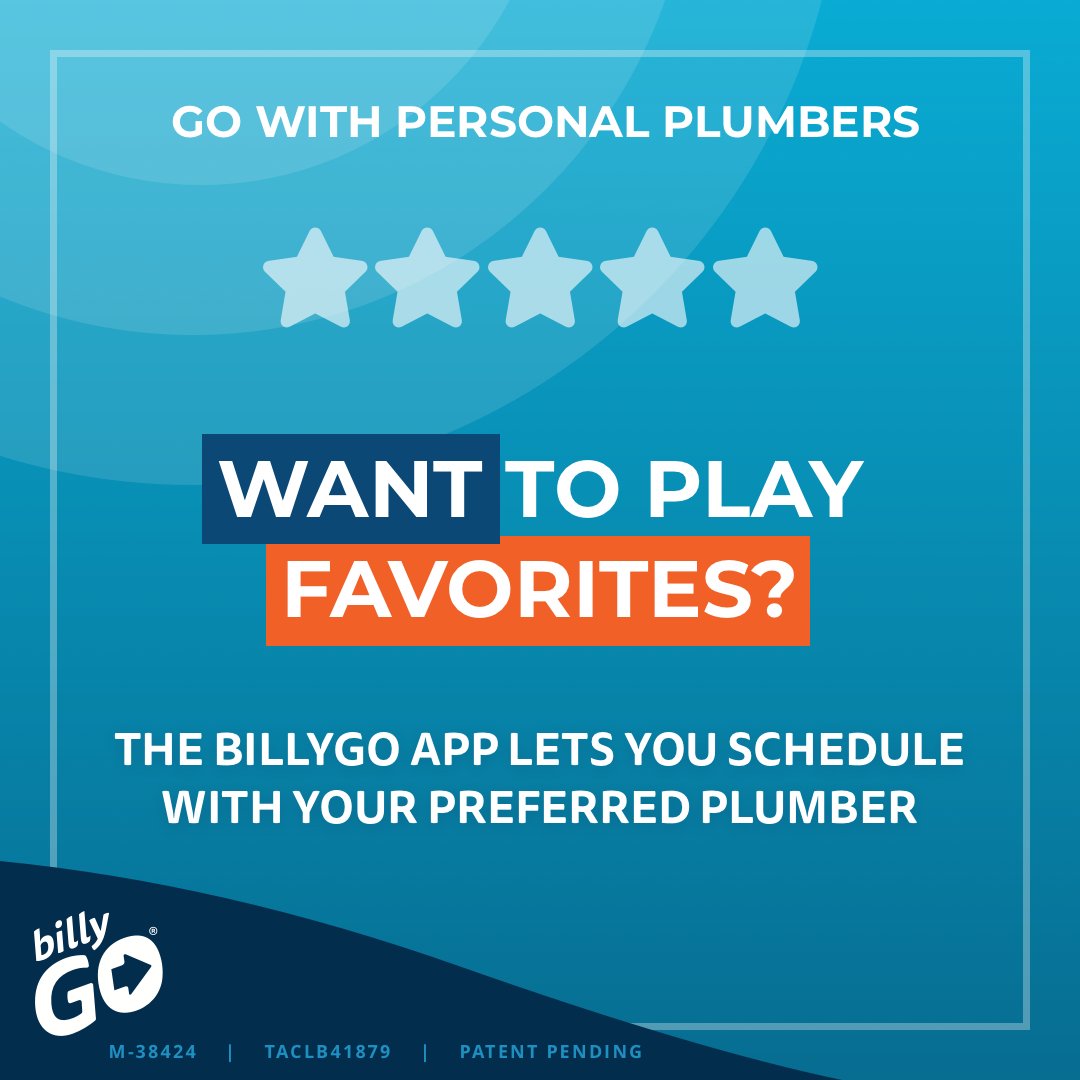 billygoapp's tweet photo. billyGO has made it easy to play favorites! Pick your favorite technician on the billyGO APPointment™ scheduler anytime a problem arises in your home. Give it a try now #GOwithbillyGO! https://t.co/S7a1GiREXq https://t.co/nuT5kfHRZL