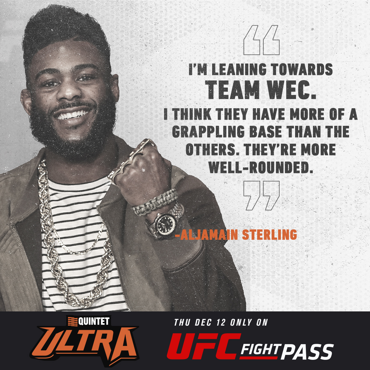 UFCFightPass's tweet photo. Hey @CubSwanson,
@funkmasterMMA's got your back!
#TeamWEC
#QUINTETUltra https://t.co/FV3Pbu90t6