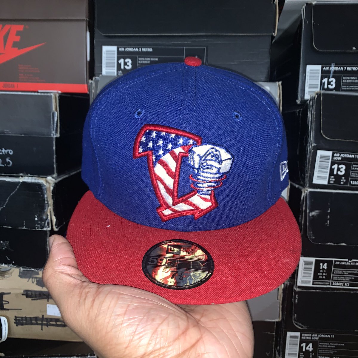 2012 Stars and Stripes, the very first one (wish I had copped more ).... HUGE shoutout to  @KaliCuffs for not only calling me to tell me about this one, but copping one for me and starting my tradition of going every year on the 4th to get the new one (and enjoy the game lol)