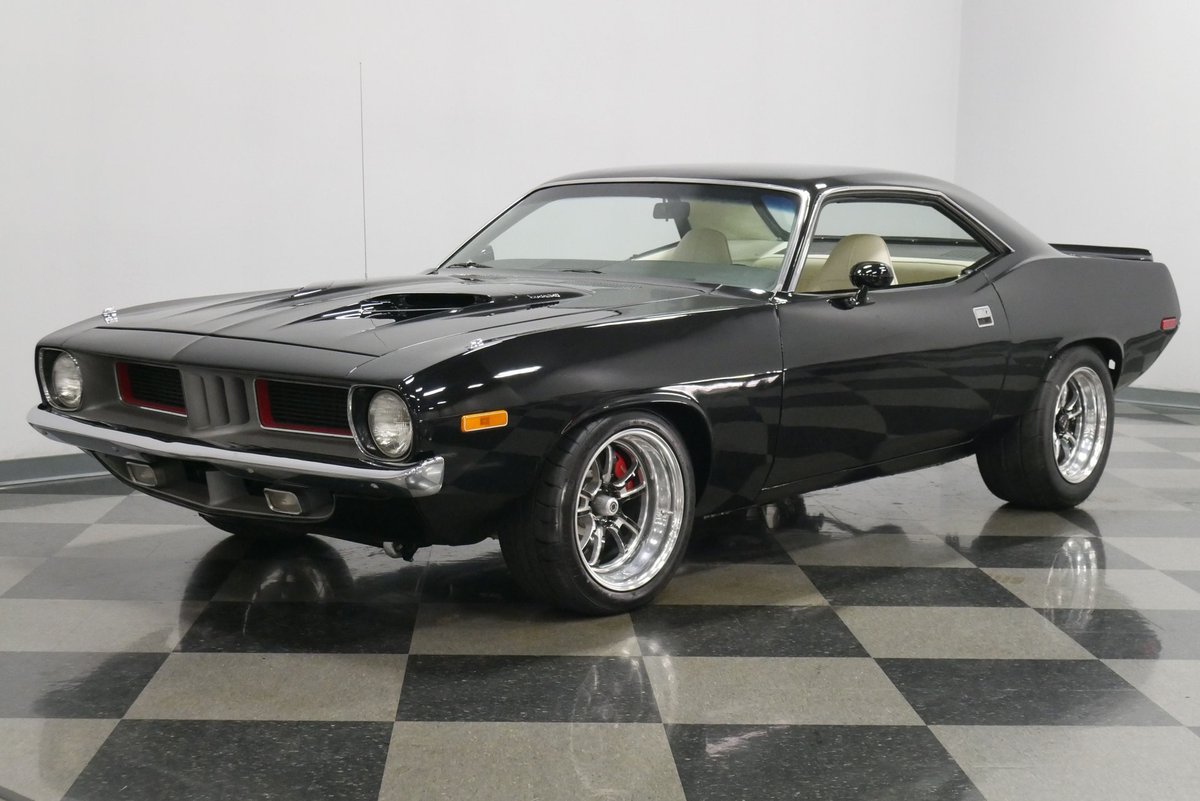 streetsidecars's tweet photo. This 1973 #Plymouth Cuda #Restomod features a 505 cubic-inch V8 and #Torqueflite A727 3-speed automatic transmission.

Link: https://t.co/KVCAxqOIsf

#moparornocar #cuda #mopar #plymouthcuda #streetsideclassics #streetside  #authenticity #classics #automotive #classiccars #cars https://t.co/8YpQGuTx1y