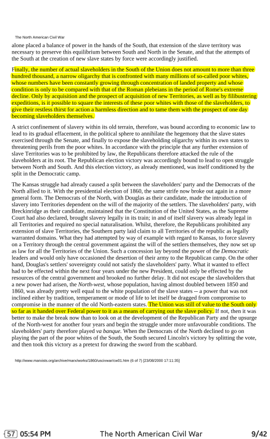 so when Marx writes❝ The Union was still of value to the South only so far as it handed over Federal power to it as a means of carrying out the slave policiesadd to Gun Control the fight against Obamacare and ABORTION and you get what’s at stakethe maps don’t lie