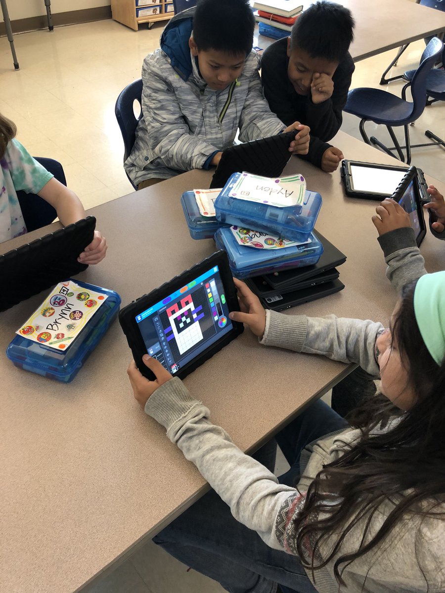 @CathMus is a GEM for teaching us about Bloxels during <a href="/hourofcode/">Hour of Code</a> week. We can’t wait to create our own math games to promote critical thinking and problem solving skills! #math #coding