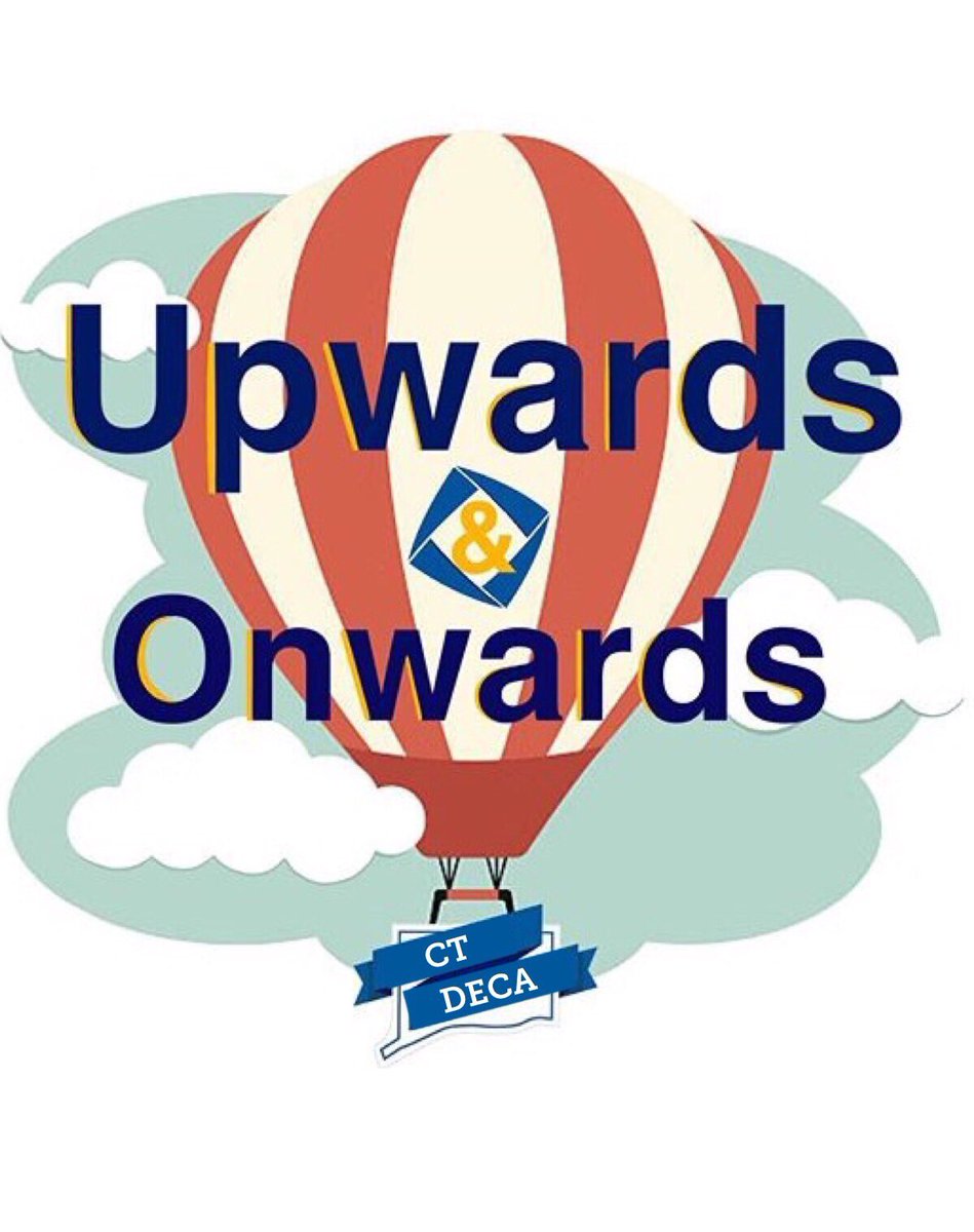 ConnecticutDECA's tweet photo. Our state theme this year is Upwards and Onwards! It's representative of the places DECA can take you- rising to positions and opportunities in life that you never thought you could have. #ctdeca #UpwardsAndOnwards https://t.co/8qh4ZPRaFT