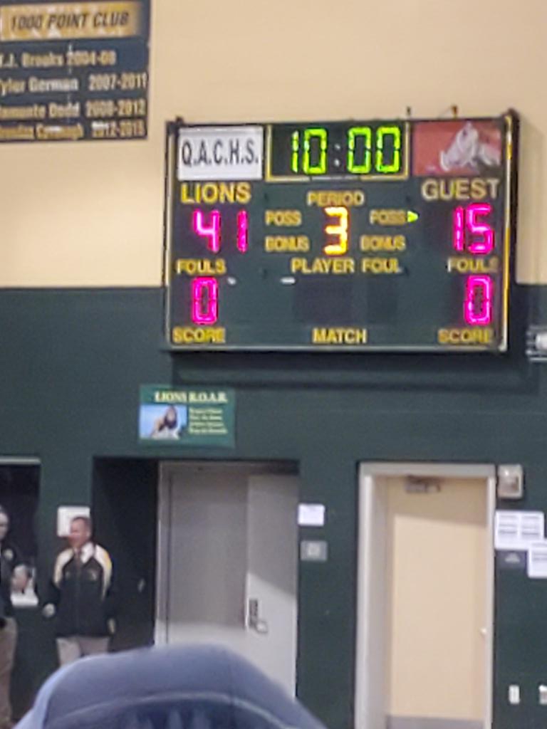 At the half....QA over Kent .......