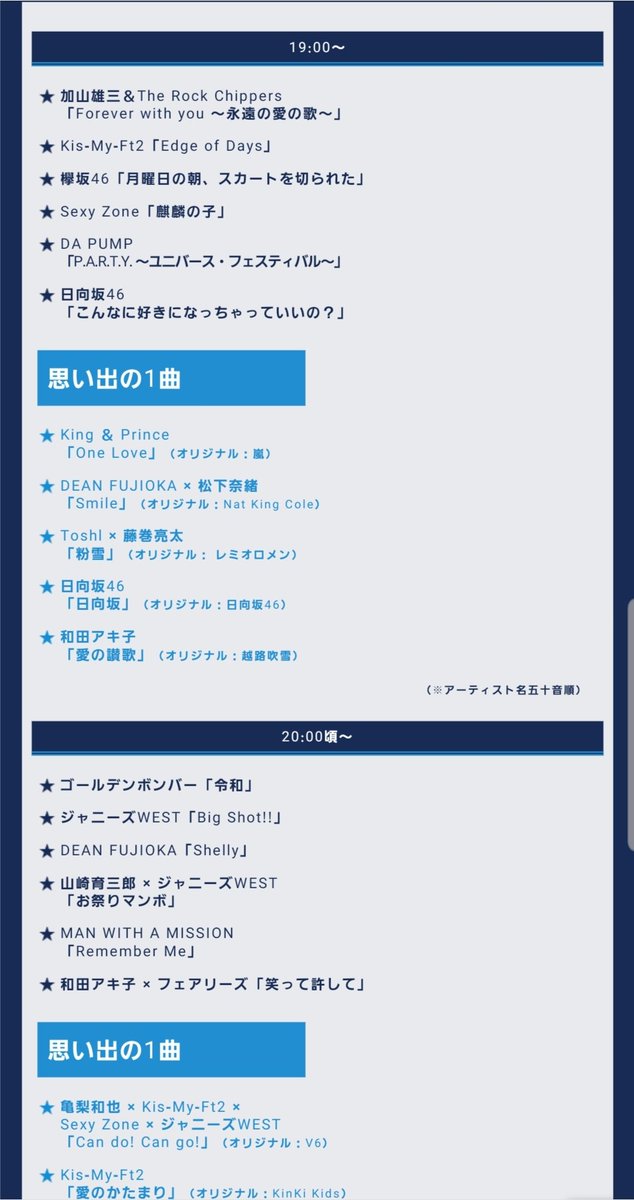 ぱねね タイムテーブル 東方神起は22時以降に Guilty 披露 東方神起 Fns歌謡祭19第2夜 Fns歌謡祭東方神起楽しみ