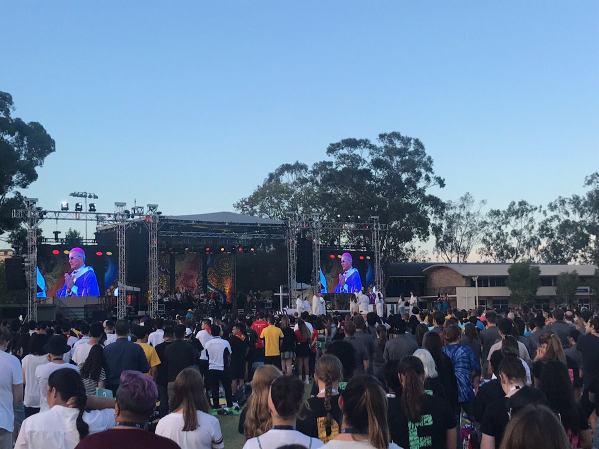 Marcellin's tweet photo. The closing Mass at #ACYF19. Another fantastic event. #WeMarists https://t.co/vZOe1XEOJK
