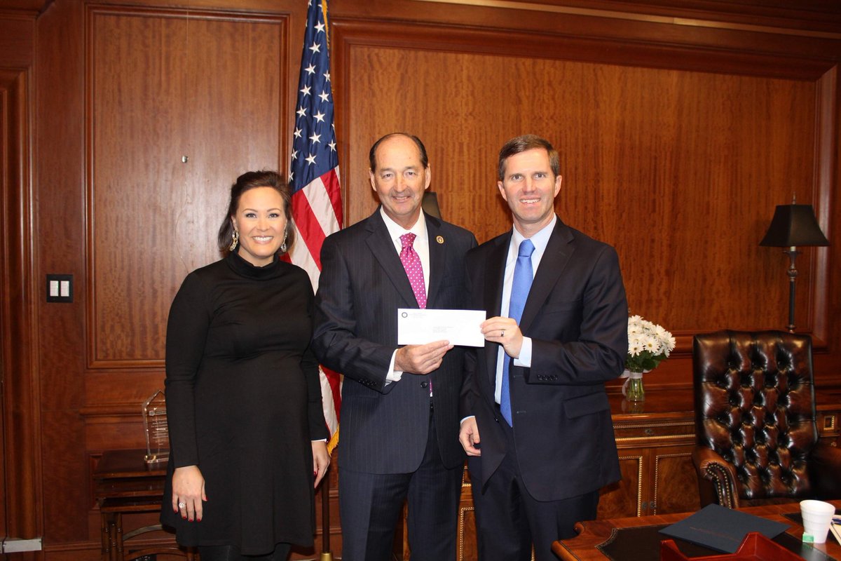 treswatson's tweet photo. "And here's your spiked pension check Rocky.  Phew, it's a big one!  Good thing you voted for that greed bill, huh?" #KYGov https://t.co/49zNqltmOe