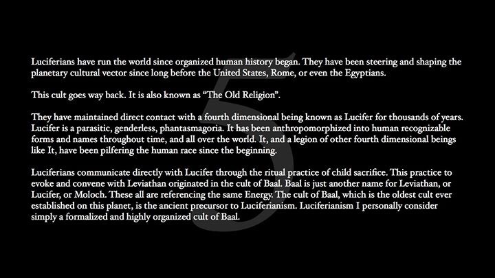 Slides 1-4: Overview, identifying and recognizing the situation 5-6: Lucifer and Luciferians...who are these entities?7: Luciferian families and their view of Eden8-11: Eden, human DNA, psychology, agenda12-13: The neurology of ritual abuse