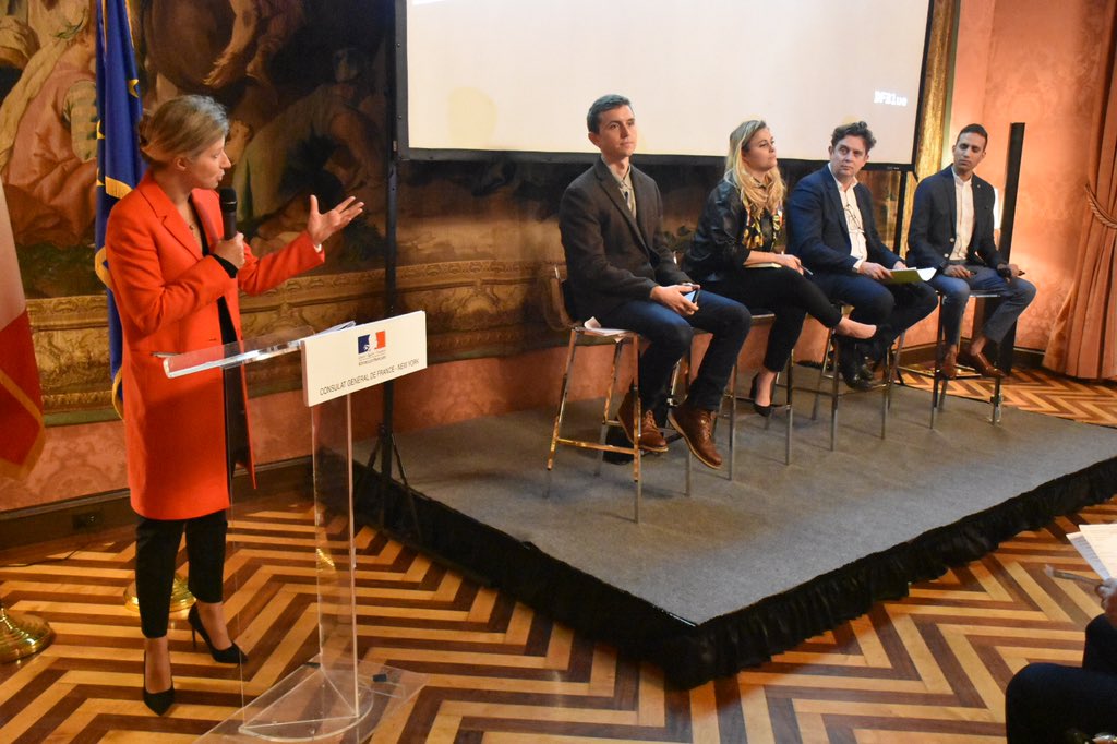 franceinnyc's tweet image. #Conference934 | We are starting our conference on fake news, deep fakes, foreign interference with Ambassador for Digital Affairs @henriverdier, @camillefrancois Chief Innovation Officer at @Graphika_NYC, @SidhantGandhi co-founder of @dfblue, and @vicenews reporter @DavidUberti.