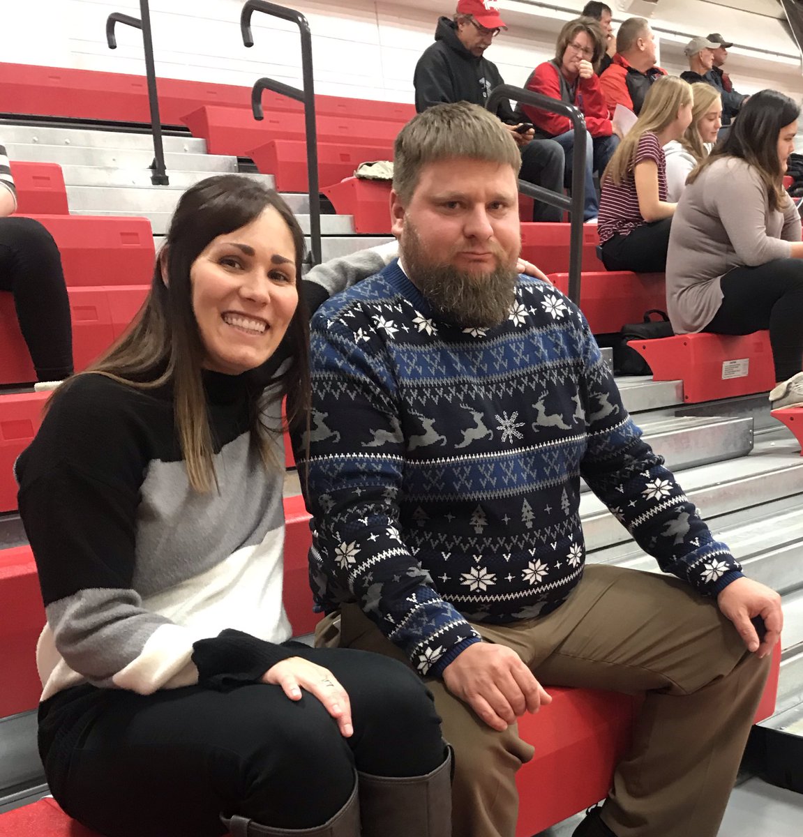 Day 6 of Sweatermas. Coach Spaulding was the lucky person to make the pic today. Taking in the Warriors boys game v MHC. #BeAWarrior #TheyAreNotUgly