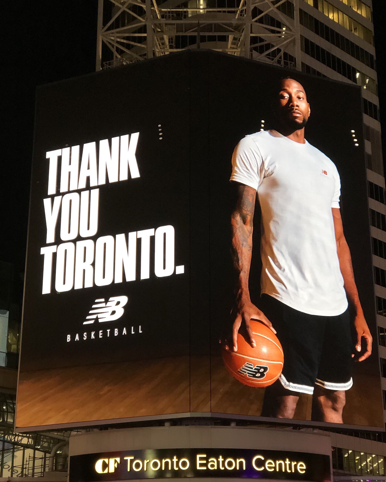 Kawhi Leonard billboard outside 