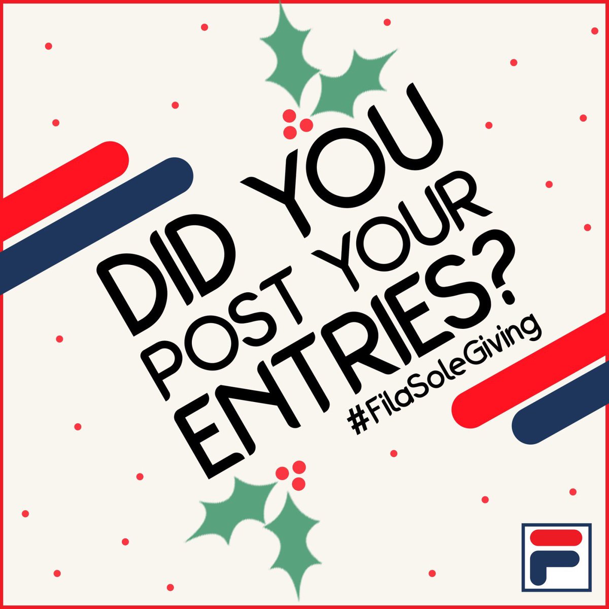 FILAph's tweet photo. Hey #TeamFILAPH 👋🏽 Have you posted your entries for #FILASoleGiving yet? Make sure you check our previous posts for the full mechanics on how to qualify! 
Deadline for entries is on December 13, Friday! 
#FILAPH https://t.co/6M6n58NHtW