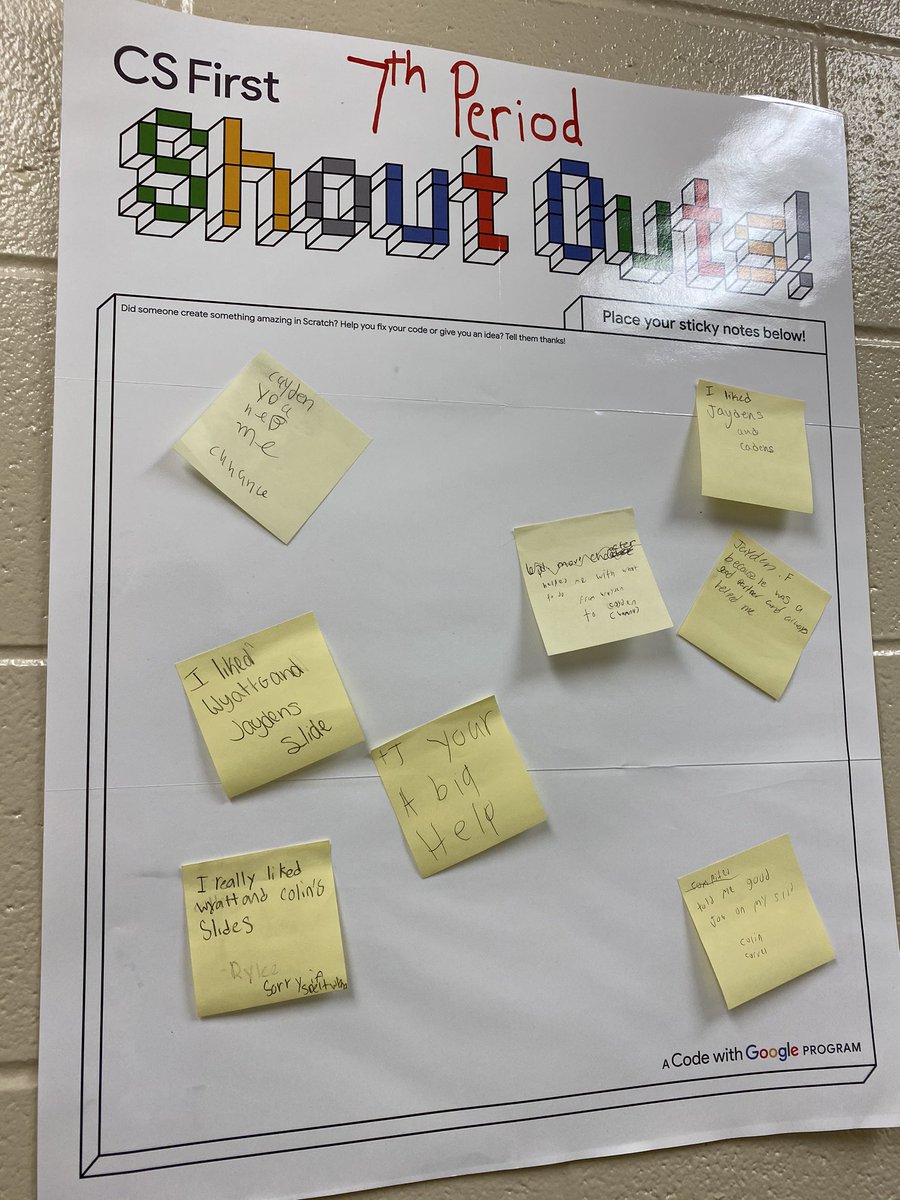 AllisonSwanger's tweet photo. Mr. Hyder @jhyder72 and his classes are providing each other feedback and “shouting out” compliments. #tvwmsgobig @TeaysValleyWest https://t.co/7OezLmPRON