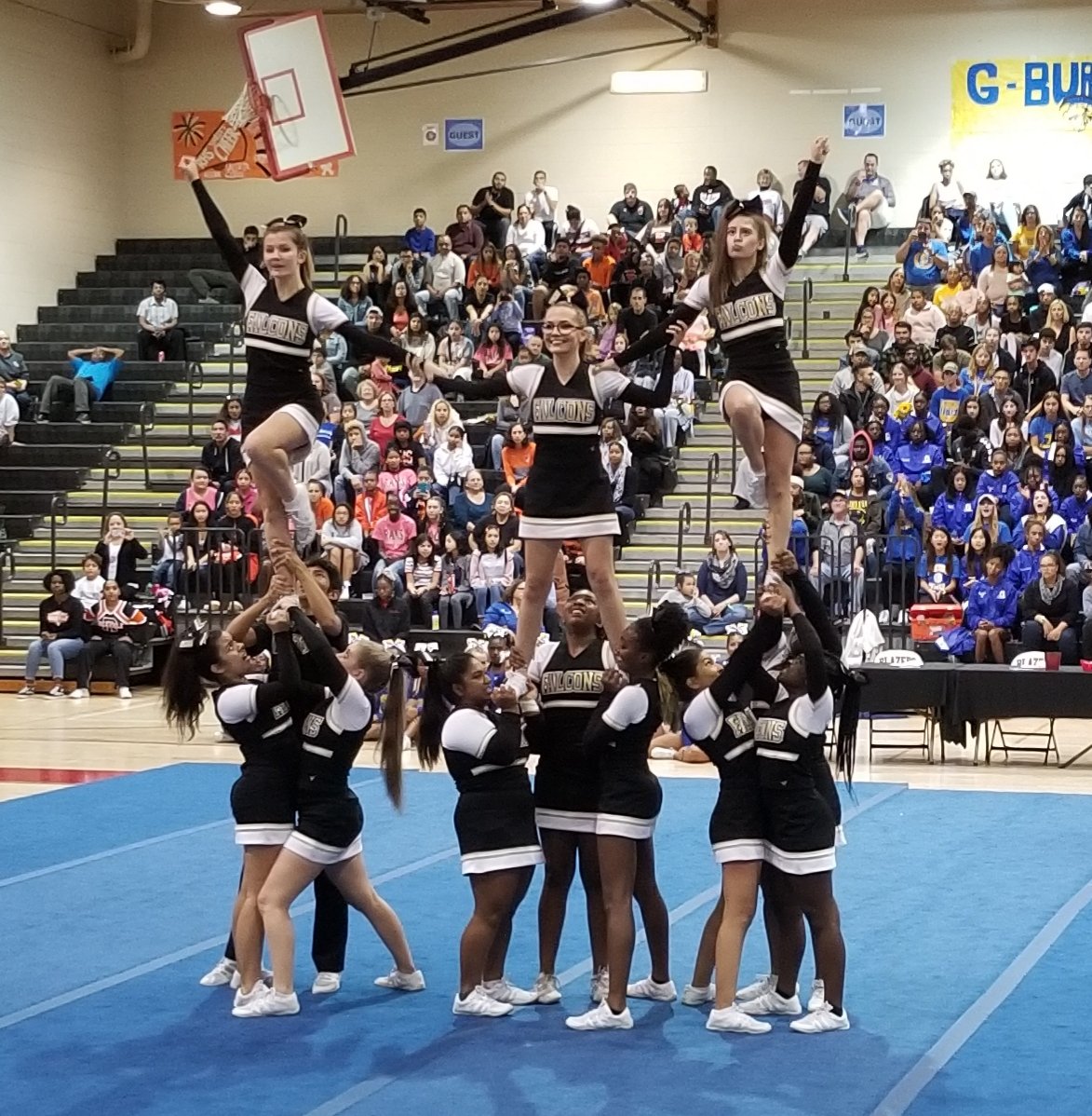 Shout out to our cheerleaders for supporting our Varsity Girls BB Team tonight!! #WeRAISE #Poolesville #falconsflyhigh <a href="/MrCarothersPHS/">Mark A. Carothers</a> <a href="/_CheerPHS/">Poolesville Cheer ✨</a>