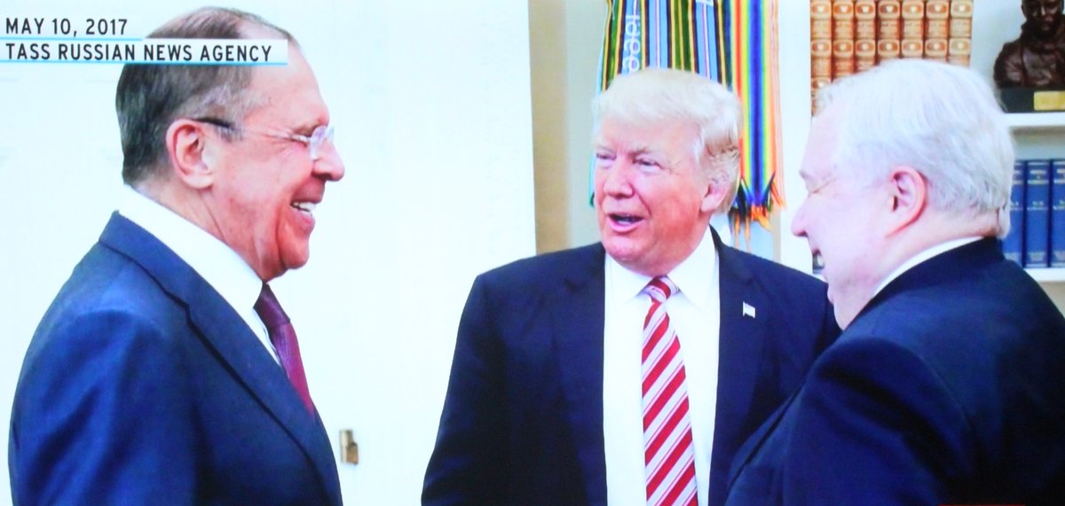 authorMelShim's tweet image. Never mind the #RussianInterference of the #2016election, they are still welcome at the WH.  #Lavarov visited in last May a day after #Comey was fired and today he visited on the same day the #Dems announced #ArticlesOfImpeachment. As usual #Russia has more info on this visit.