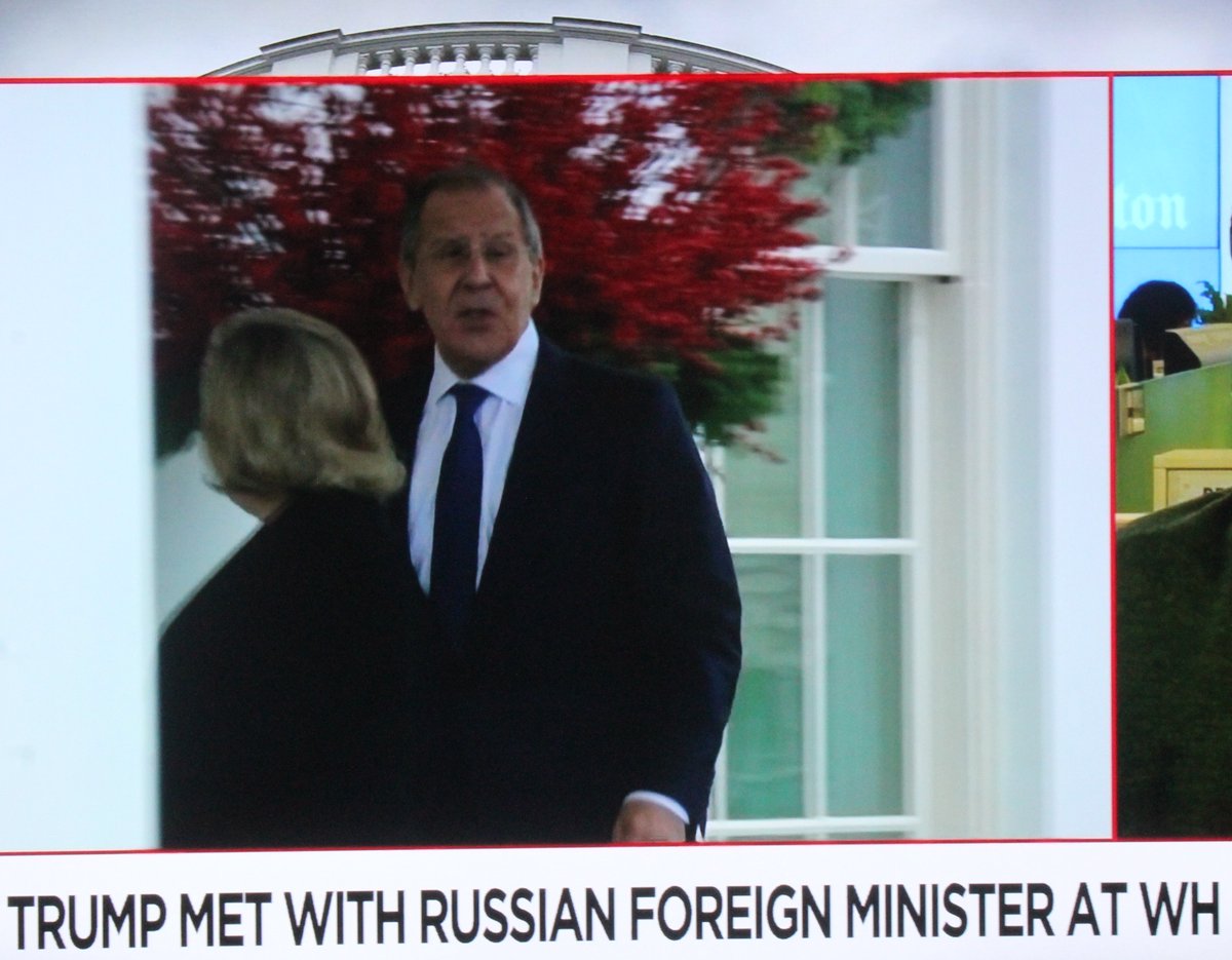 authorMelShim's tweet image. Never mind the #RussianInterference of the #2016election, they are still welcome at the WH.  #Lavarov visited in last May a day after #Comey was fired and today he visited on the same day the #Dems announced #ArticlesOfImpeachment. As usual #Russia has more info on this visit.