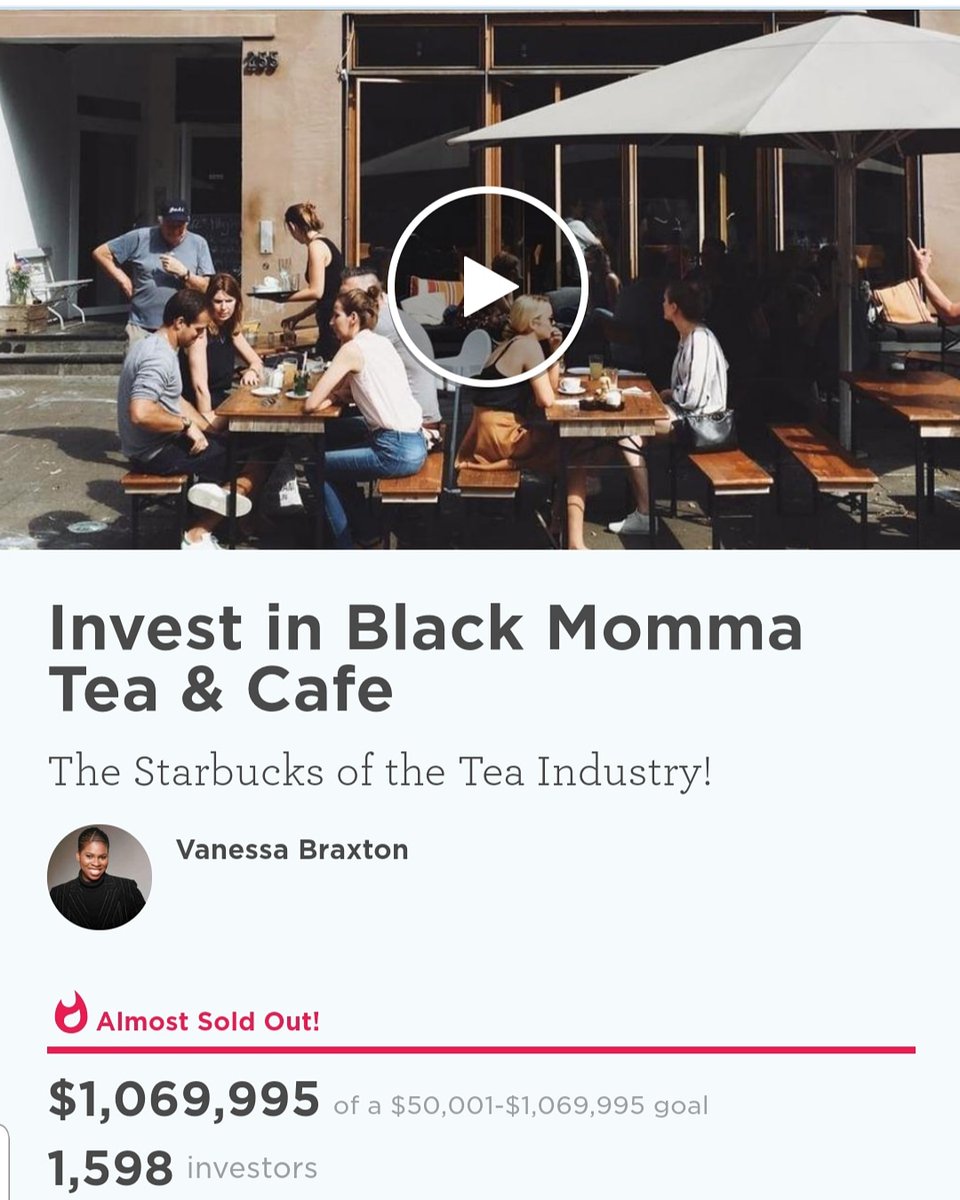 We did it! 😍😘 We  raised over 1 million dollars this round with unaccredited investors. We automatically go to the next level with a Reg D round for Accredited Investors , 50k minimum not 500.🤷🏾‍♀️. Thank you to those who invested , hold on to your socks! We about to take off 🤣😘