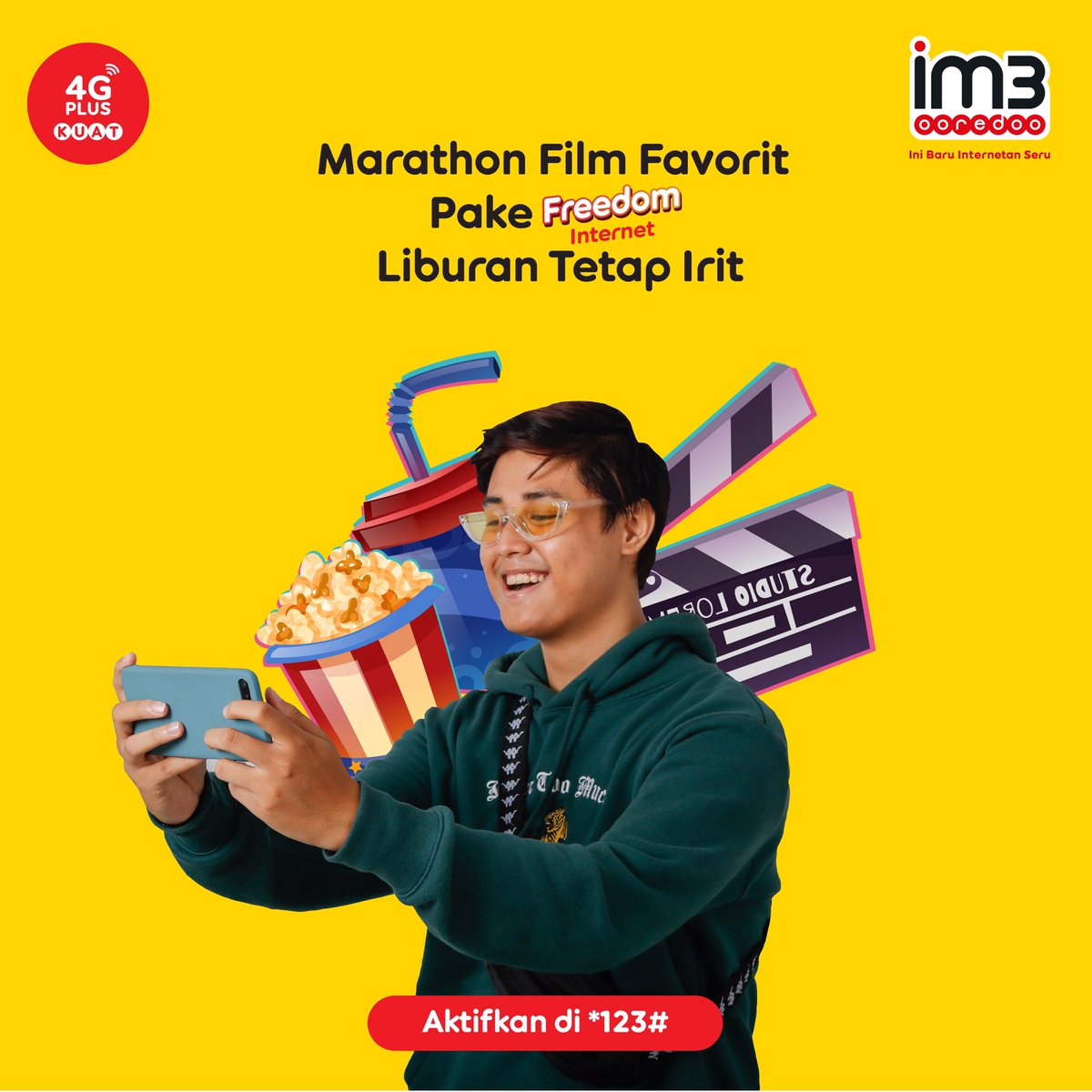 Liburan akhir tahun dirumah aja? Supaya gak bosan, ayo marathon film favoritmu pakai #FreedomInternet dari Im3 Ooredoo. Liburan tetap irit, hati tetap senang dong! Aktifkan sekarang di aplikasi myIM3 atau di *123# !
