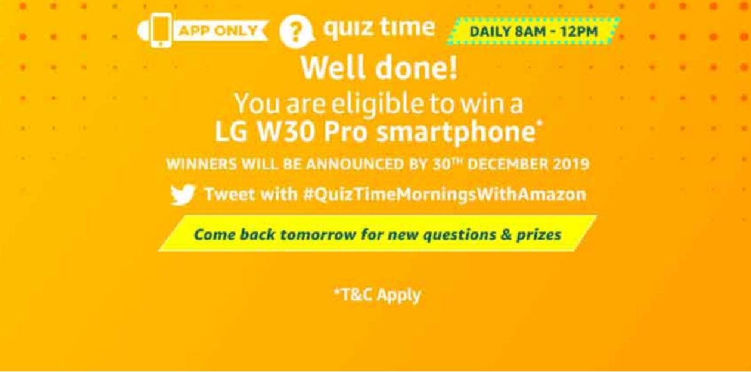 Hareram80832136's tweet photo. Hareram yadav @Hareram80832136
#quiztimewithamazon https://t.co/bFKksgB6K5