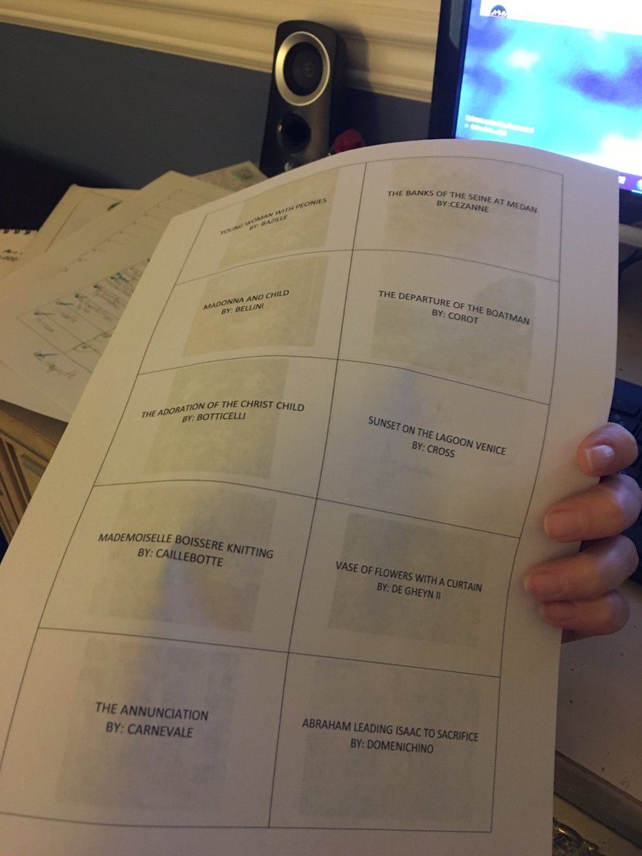 TX_MsMelton's tweet photo. When your child is on the UIL team (art section) for her elementary school, you best believe you figure out how to make double-sided flash cards of the paintings she needs to learn. 1 set down... only 3 more to go 🤗 https://t.co/1HRMJn3C8T