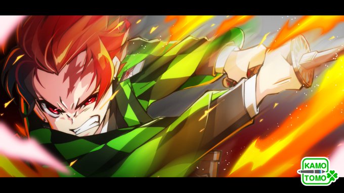 かもとも/イラストレーター・Webtoon作家さんがTwitterに投稿した竈門炭治郎(鬼滅の刃)のイラスト。