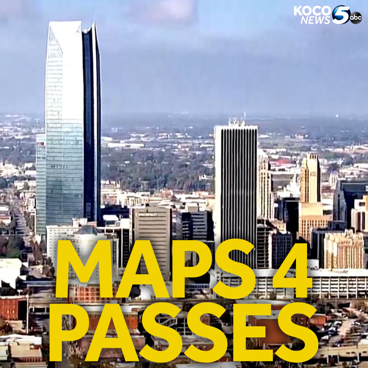 koconews's tweet image. MAPS 4 PASSES ☑️ With almost 72% of the vote, Oklahoma City residents voted in favor of MAPS 4. #koco5 #maps4 #oklahomacity bit.ly/2YDFcm4