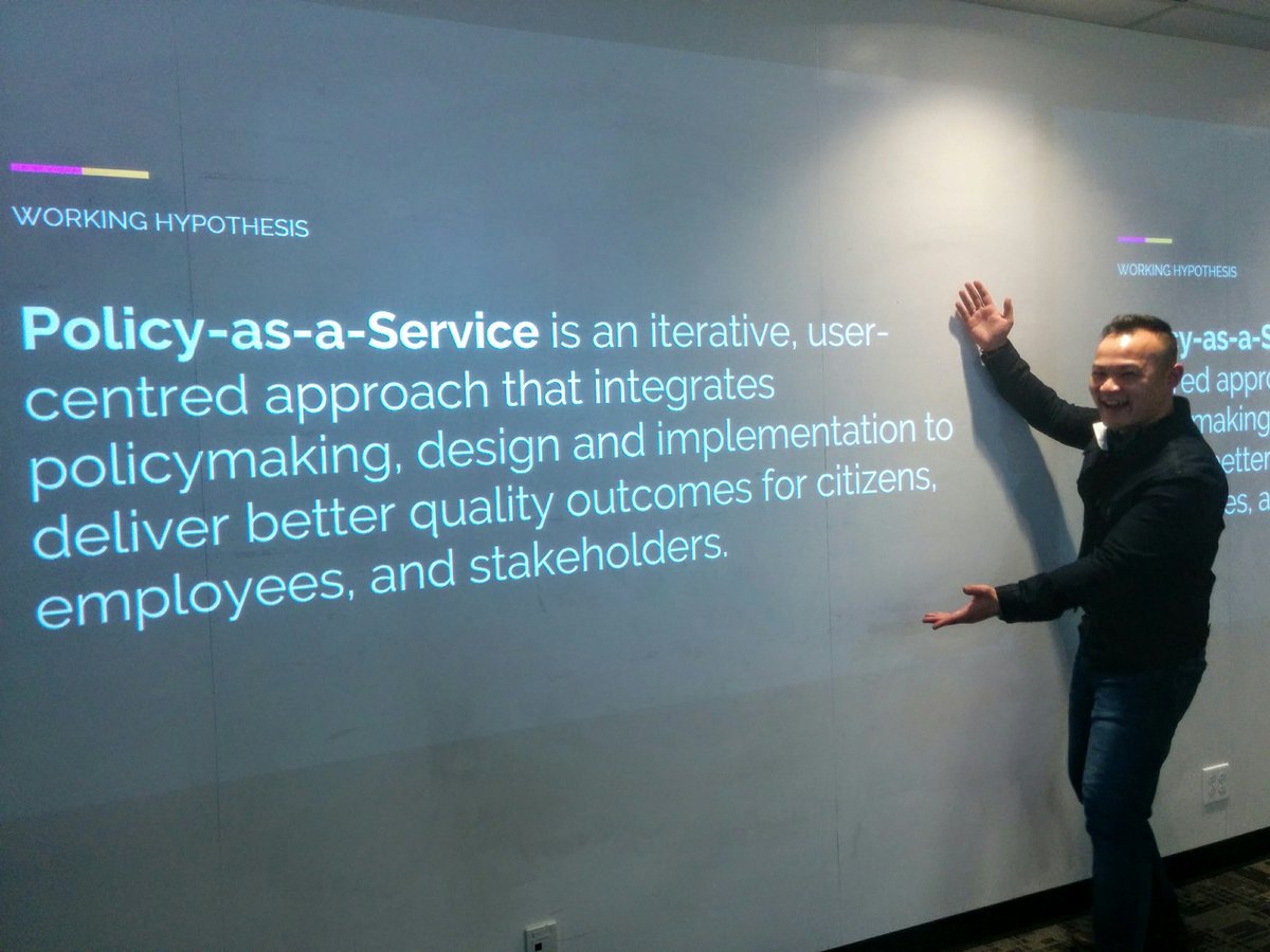 _missroya's tweet image. .@MarkWYiu shares his definition of policy-as-a-service with #CoLabAB #systemicdesign community of practice today. 😊 First version of a new #policy cycle prototype shared for input; looking forward to the next iteration. 🔶🔷 What do you think about this definition? Hit up Mark!